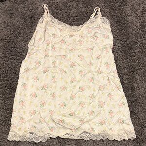 Aerie Lace Trimmed Floral Slip